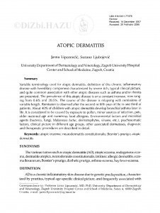 Atopic dermatitis / Jasna Lipozenčić, Suzana Ljubojević
