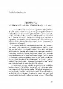 Sjećanje na akademika Smiljka Ašpergera : (govor na komemoraciji u palači Akademije 5. svibnja 2015.) = (1921.-2014.) / Tomislav Cvitaš