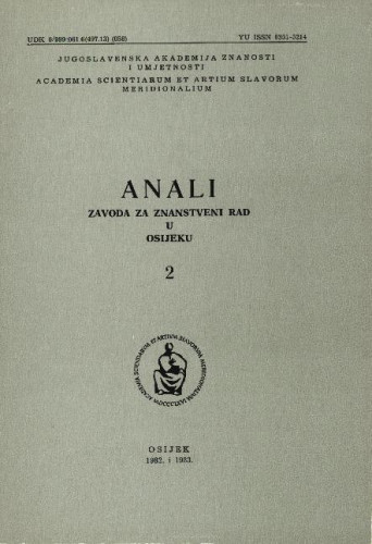 Anali Zavoda za znanstveni rad u Osijeku = Annals of the Institute for Scientific Research Work in Osijek / [urednici Dragan Dekaris, Julijo Martinčić]