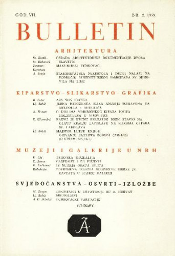 Bulletin Odjela VII. za likovne umjetnosti Jugoslavenske akademije znanosti i umjetnosti