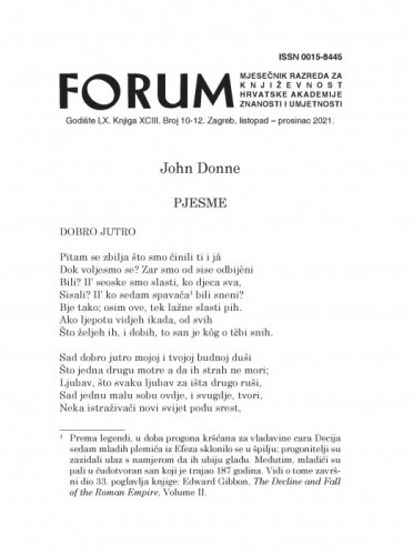 Pjesme / John Donne ; [s engleskoga preveo i napisao bilješku o piscu Luko Paljetak]