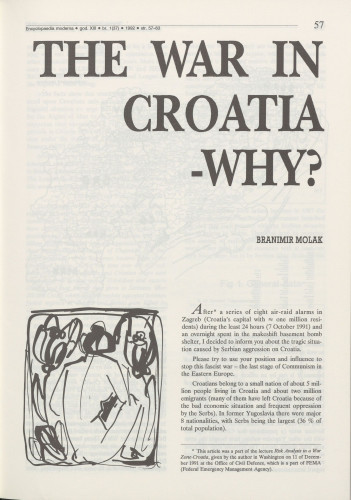 The war in Croatia - why? / Branimir Molak