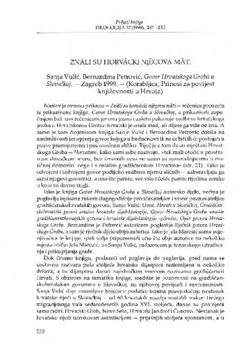Znali su horvacki niegova mati (Govor Hrvatskoga Groba u Slovačkoj / Sanja Vulić, Bernardina Petrović, Zagreb, 1999.) / Sanda Ham