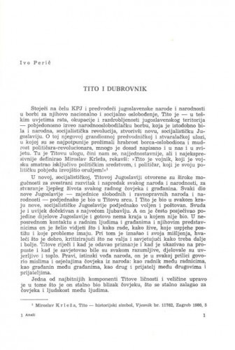 Tito i Dubrovnik / Ivo Perić