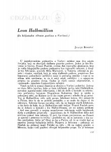 Leon Halbmillion : (iz bilježaka "Osam godina u Varšavi" / J. Benešić