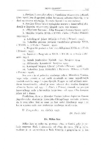 Dr. Milko Kos / Lj. Hauptmann