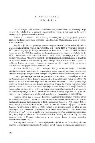 Suzanne Bastid (1906.-1995.) / Vladimir Đuro Degan