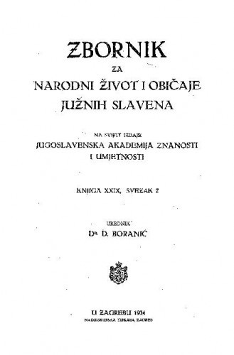 Knj. 29., sv. 2 (1934) / urednik D. Boranić