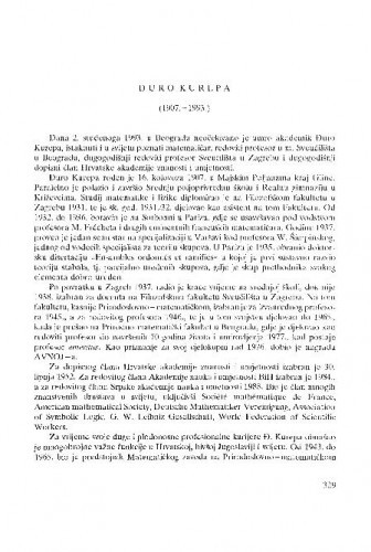 Đuro Kurepa : (1907.-1993.) / Sibe Mardešić