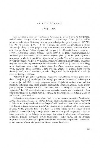 Antun Šoljan : (1932.-1993.) / Ante Stamać