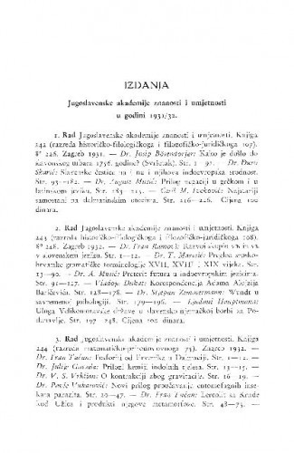 [Izdanja JAZU]