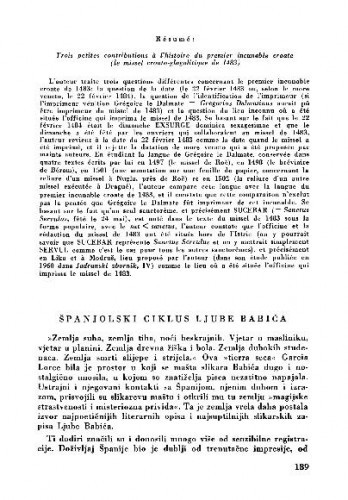 Španjolski ciklus Ljube Babića / Vanda Ekl