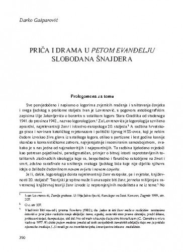 Priča i drama u Petom evanđelju Slobodana Šnajdera / Darko Gašparović
