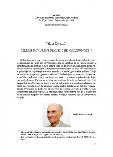 Dileme povijesne projekcije književnosti / Viktor Žmegač