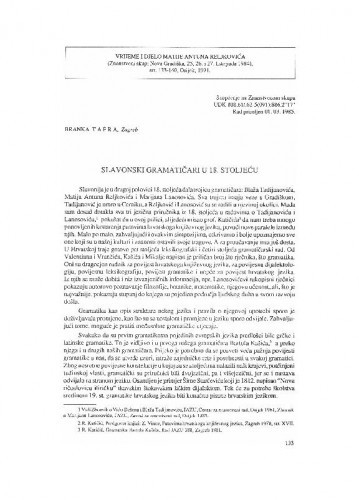 Slavonski gramatičari u 18. stoljeću / Branka Tafra