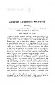 Aleksander Aleksandrović Kotljarevskij : nekrolog / F. Rački