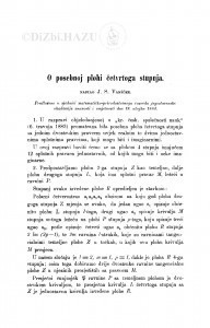 O posebnoj plohi četvrtoga stupnja / J. S. Vaněček