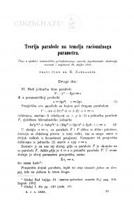 Teorija parabole na temelju racionalnoga parametra / K. Zahradnik