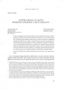 Antička spolia na Lučcu. Spomenici ugrađeni u kuće Splita (V) / Nenad Cambi