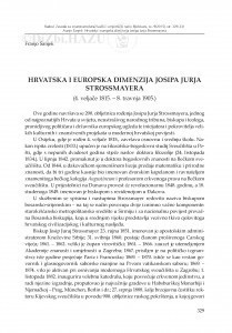 Hrvatska i europska dimenzija Josipa Jurja Strossmayera : (4. veljače 1815. - 8. travnja 1905.) / Franjo Šanjek